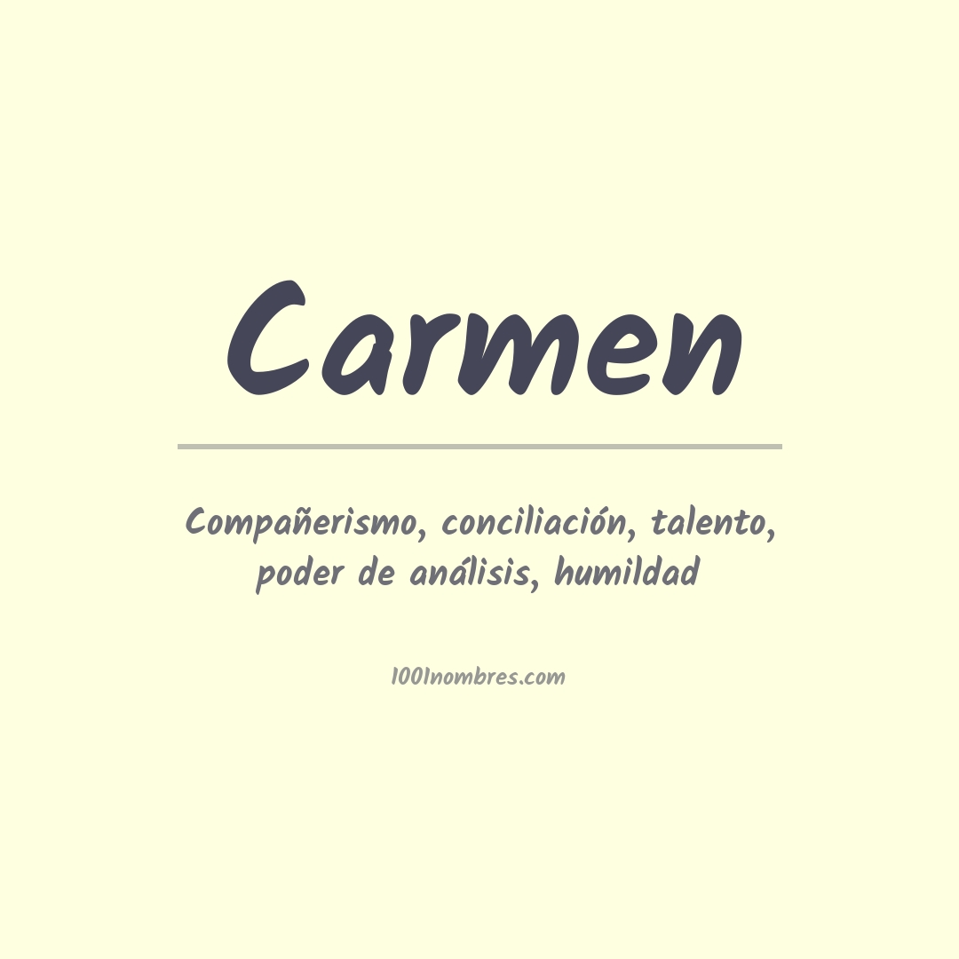 Significado do nome Carmen