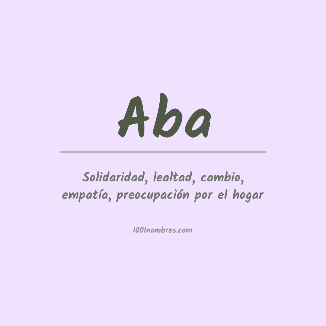 Significado del nombre Aba
