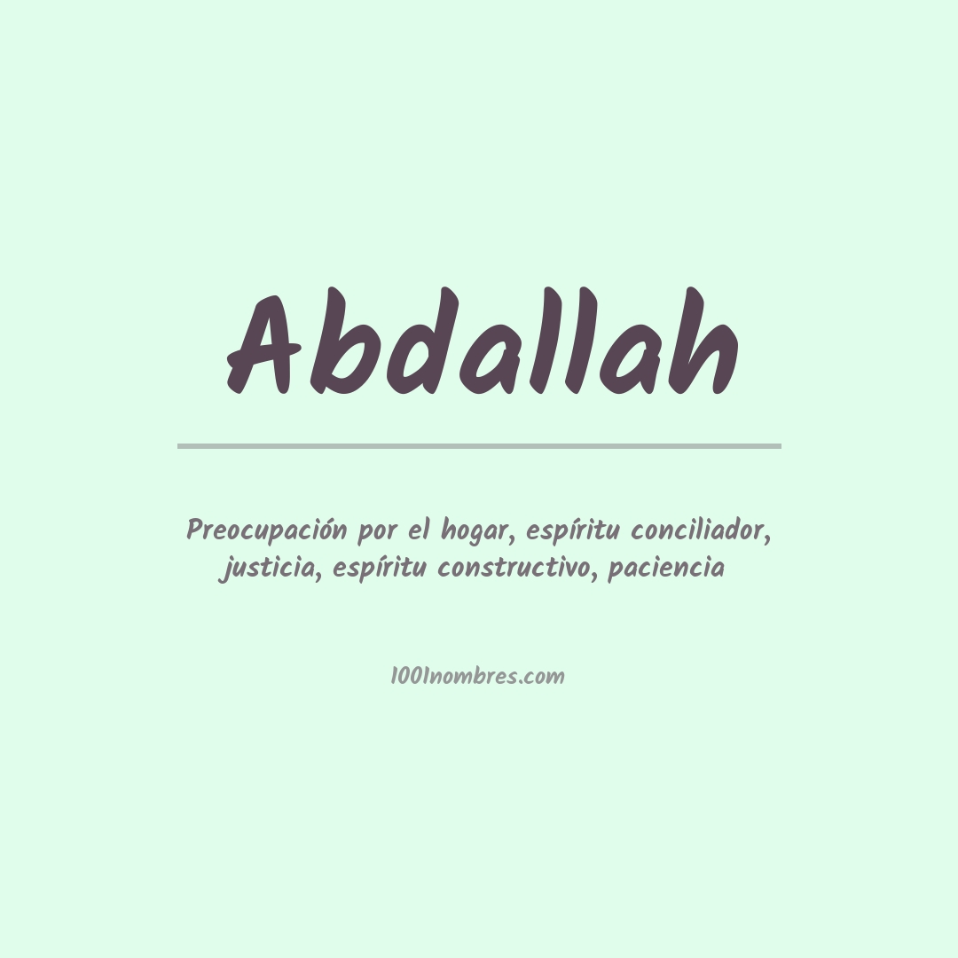 Significado del nombre Abdallah