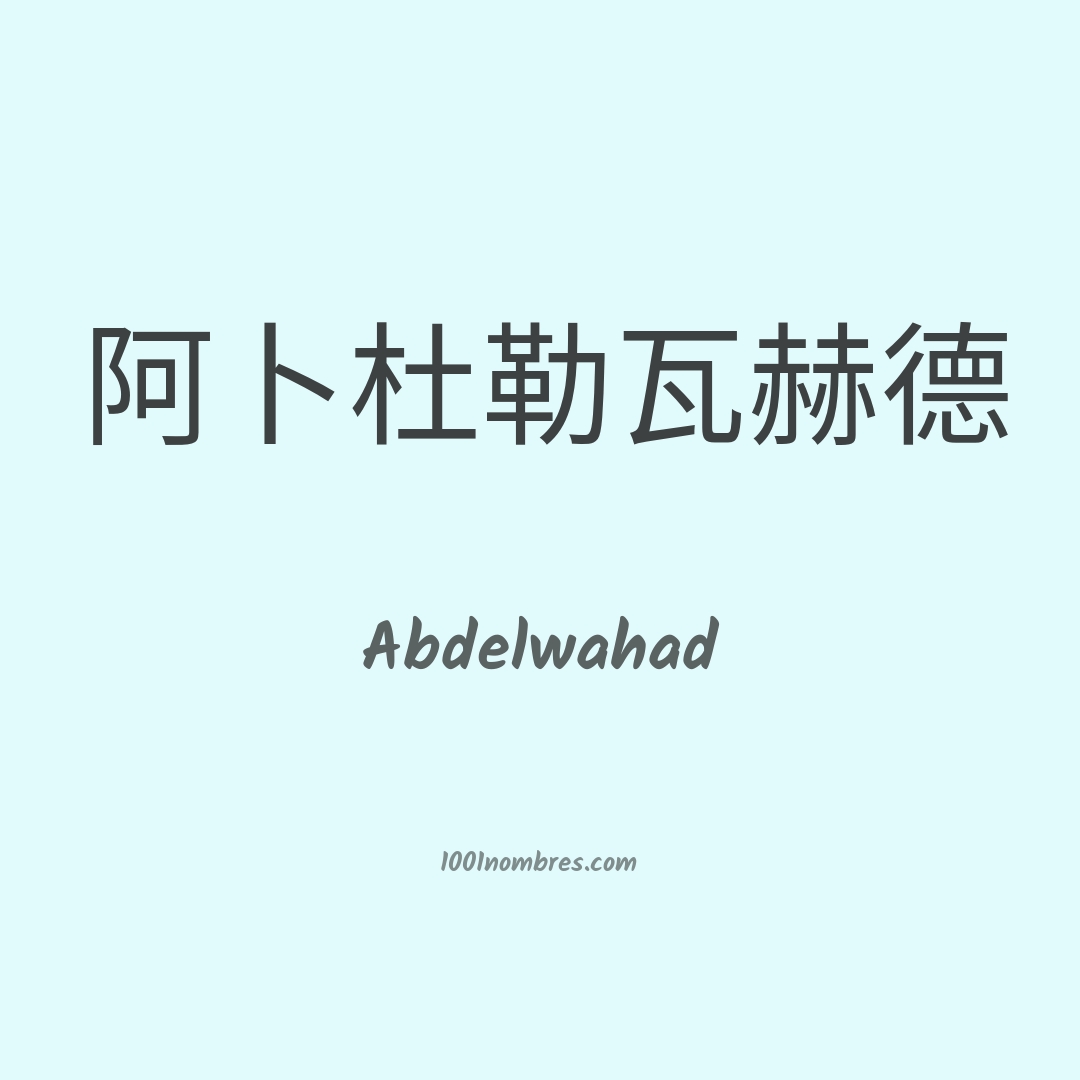 Abdelwahad en chino Abdelwahad en chino