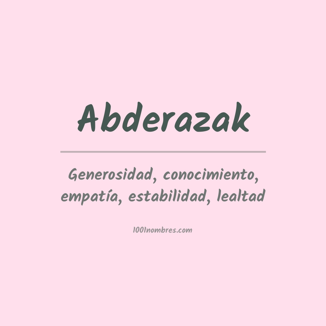 Significado del nombre Abderazak Significado del nombre Abderazak