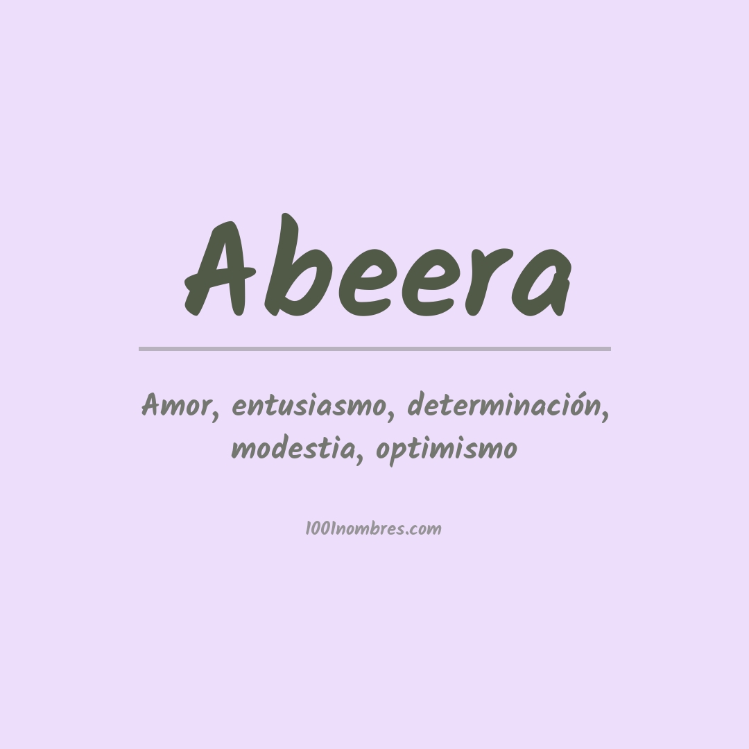 Significado del nombre Abeera