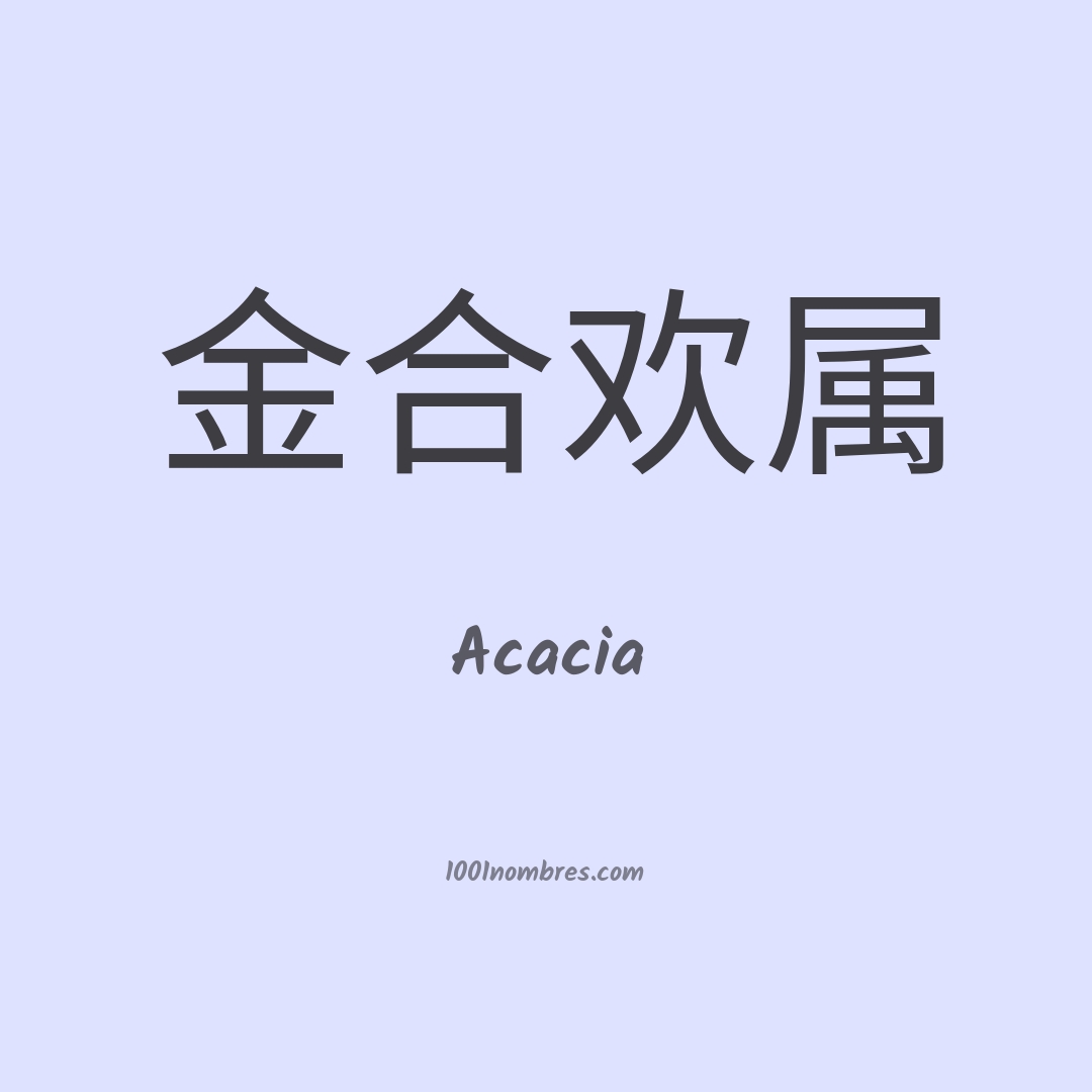 Acacia en chino Acacia en chino