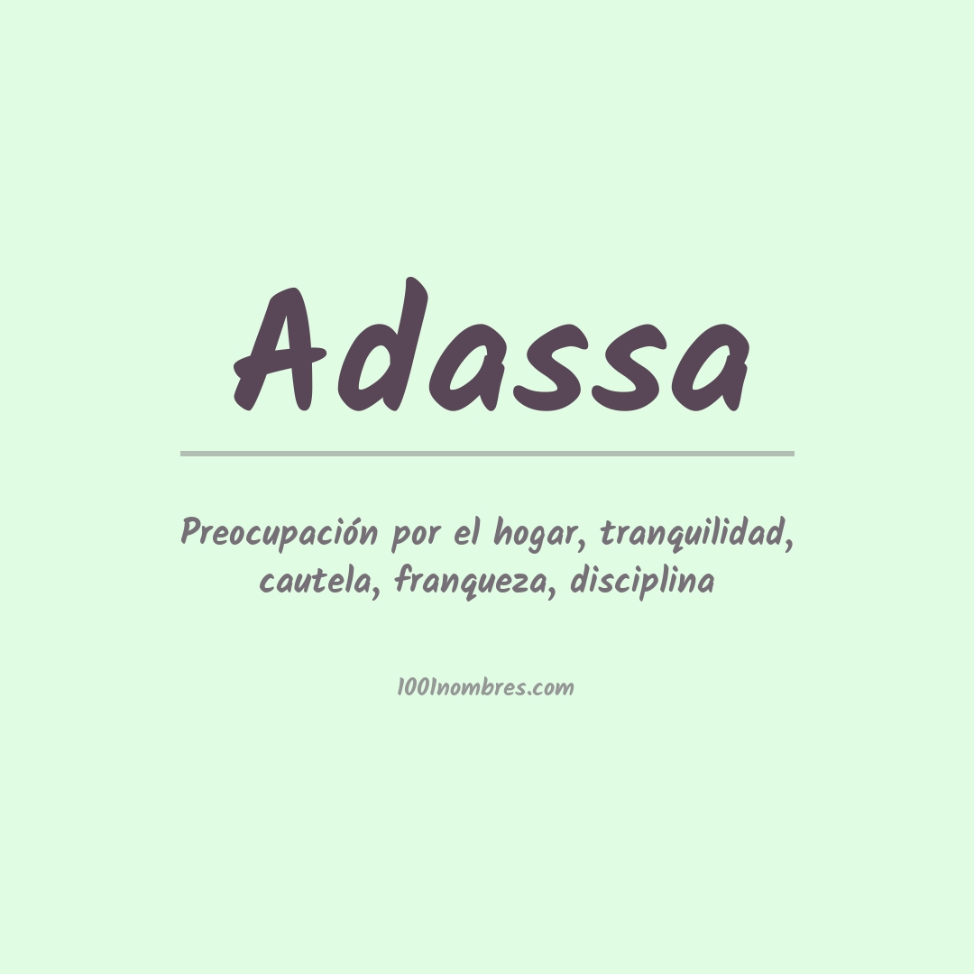 Significado del nombre Adassa