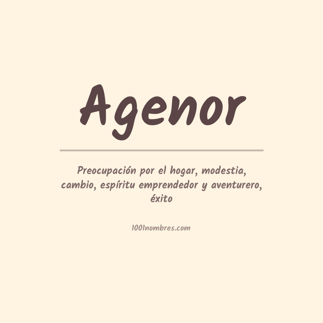 Significado del nombre Agenor