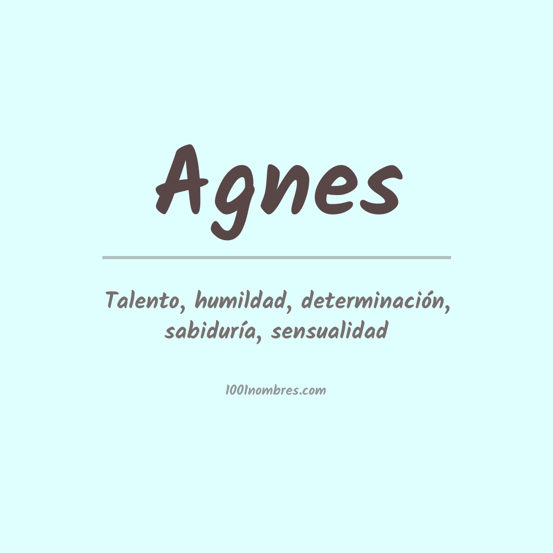 Significado del nombre Agnes