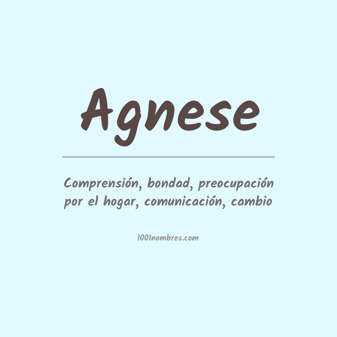 Significado del nombre Agnese