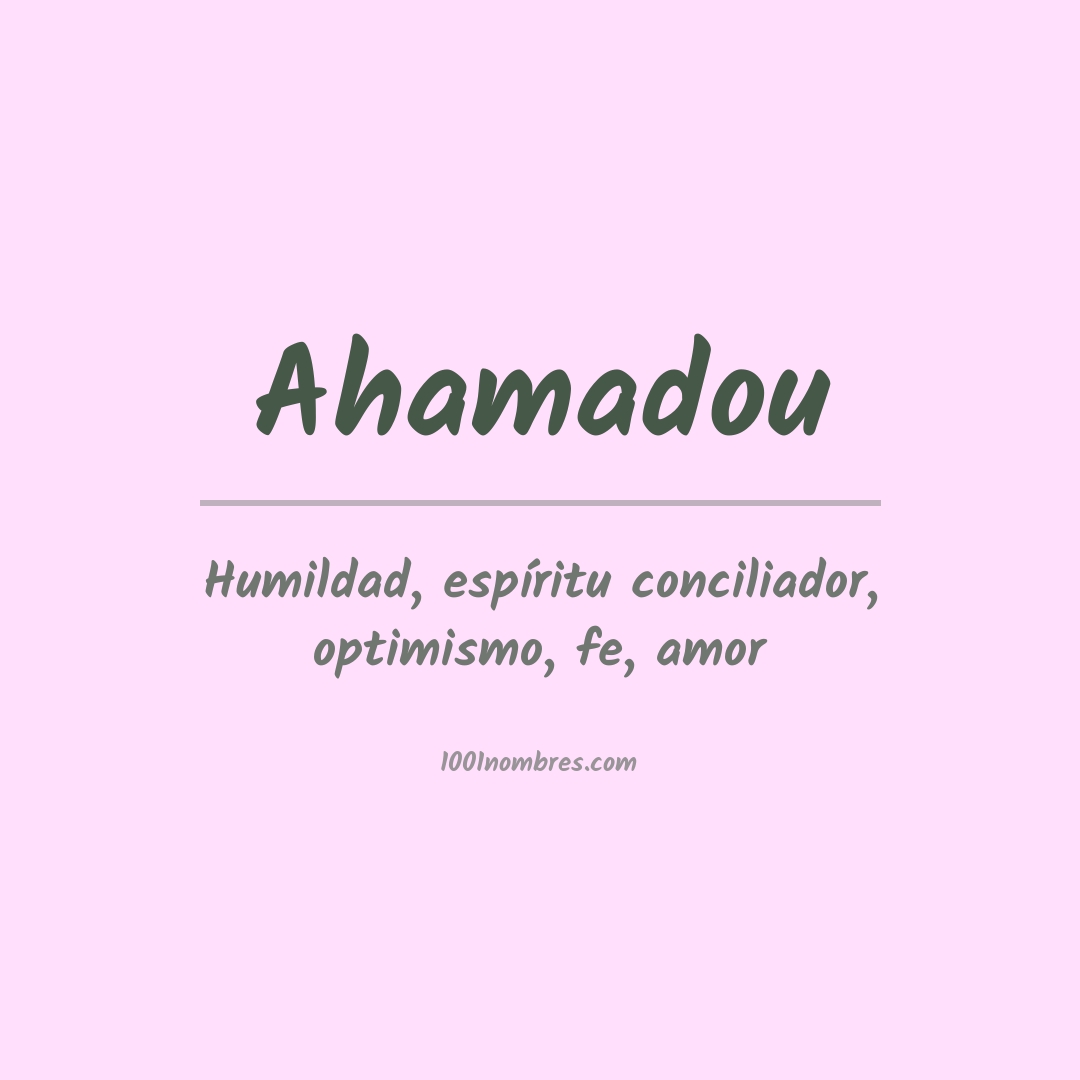 Significado del nombre Ahamadou