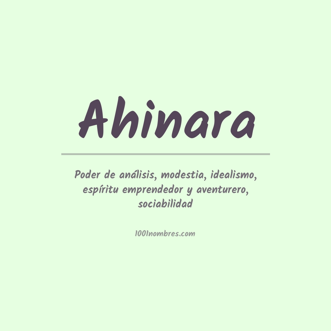 Significado del nombre Ahinara Significado del nombre Ahinara