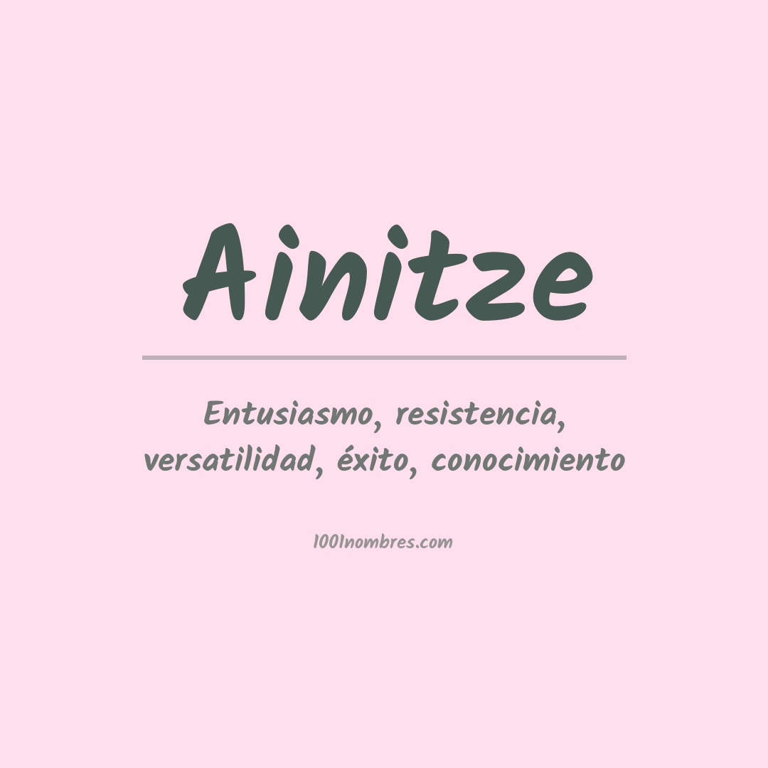 Significado del nombre Ainitze Significado del nombre Ainitze