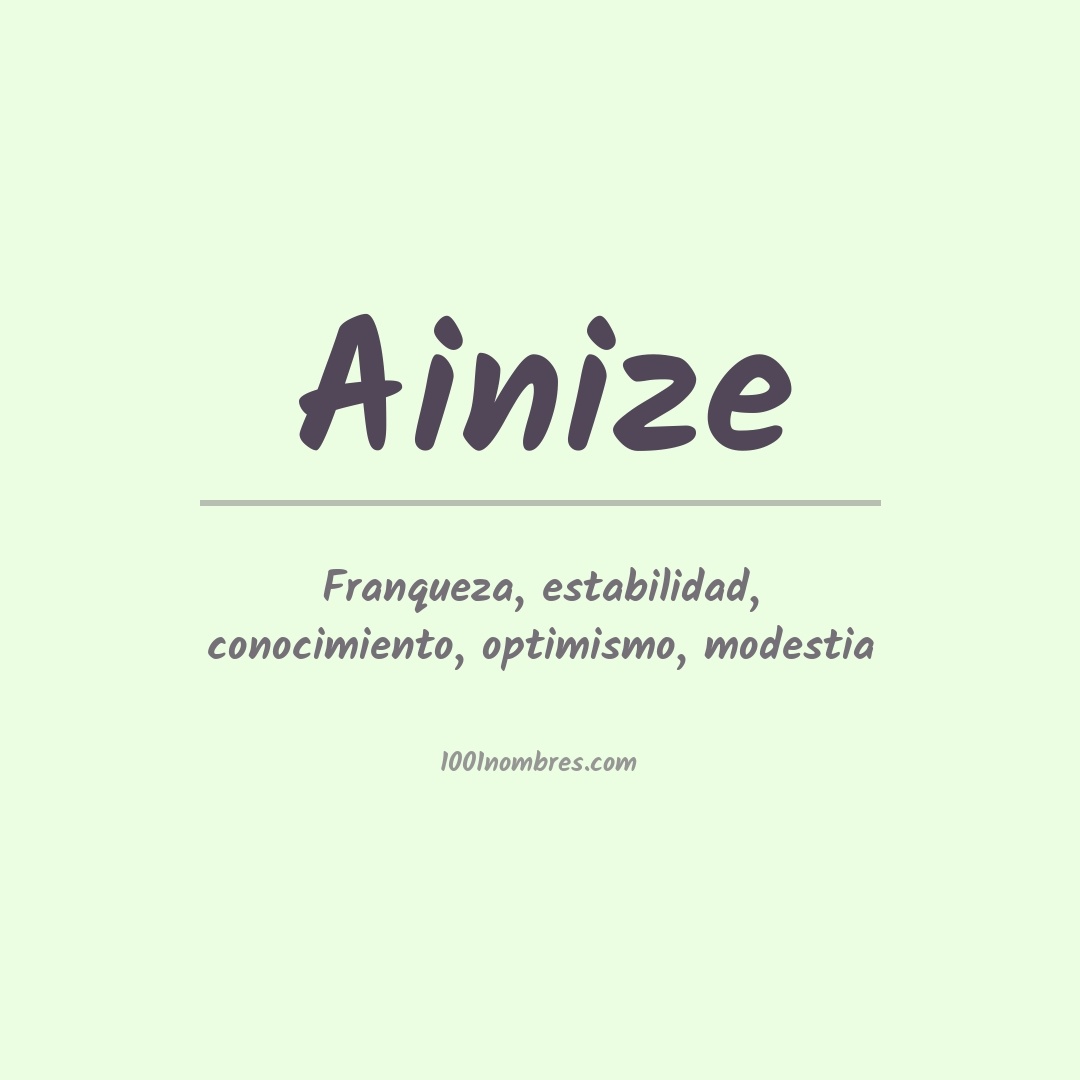 Significado del nombre Ainize Significado del nombre Ainize