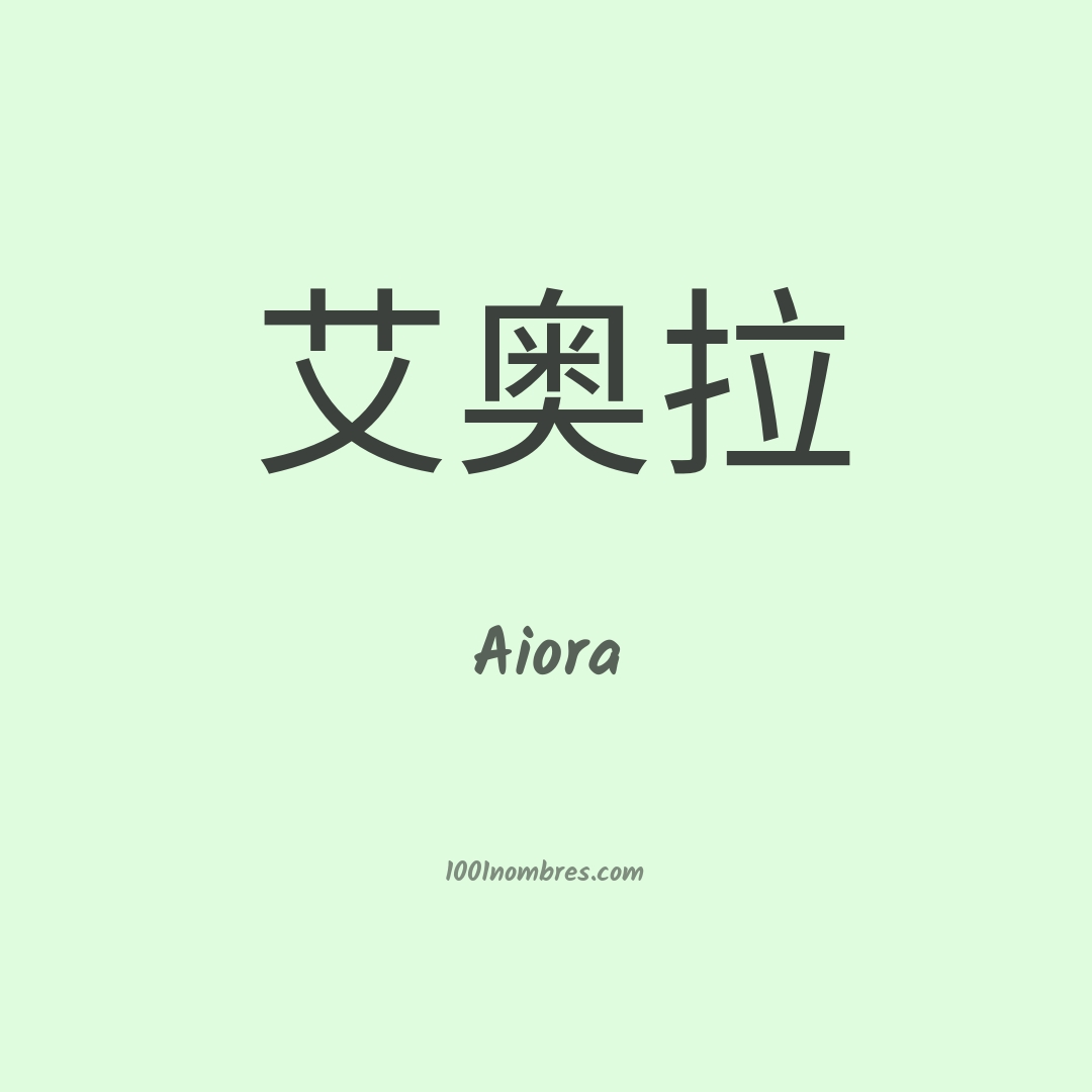 Aiora en chino Aiora en chino