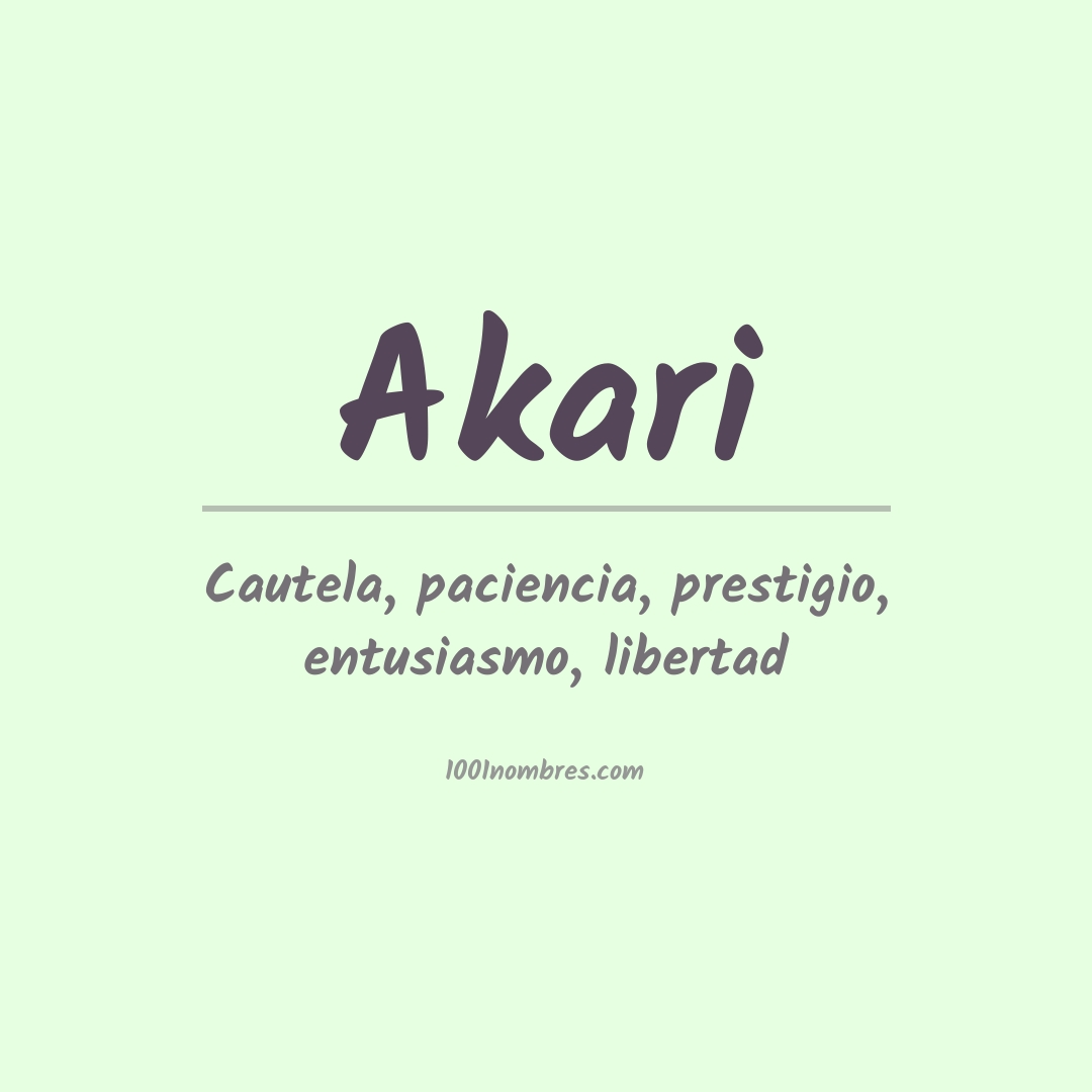 Significado del nombre Akari