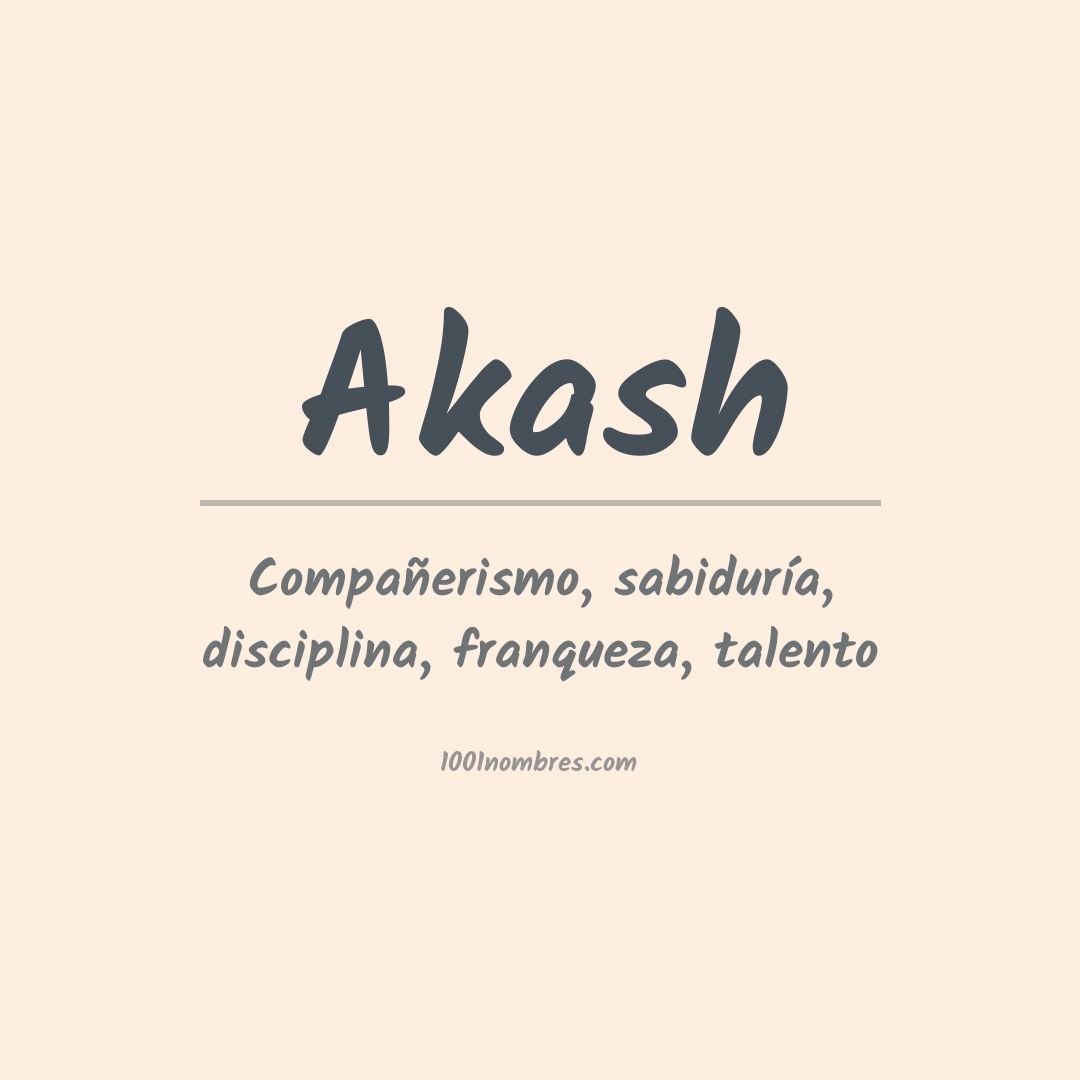 Significado del nombre Akash Significado del nombre Akash