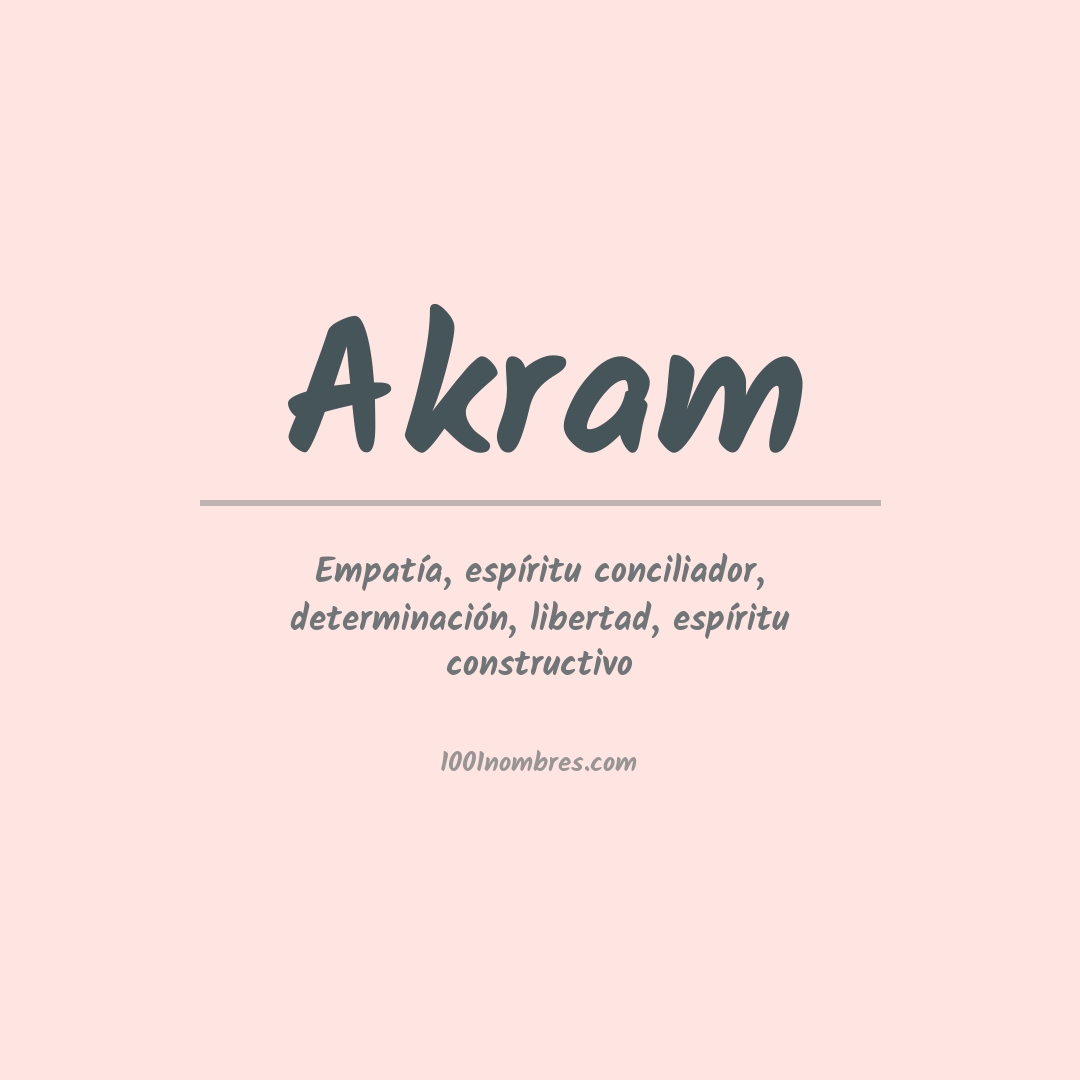 Significado del nombre Akram