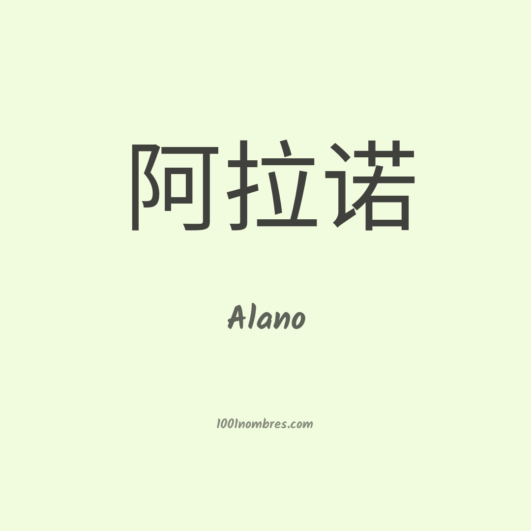 Alano en chino Alano en chino