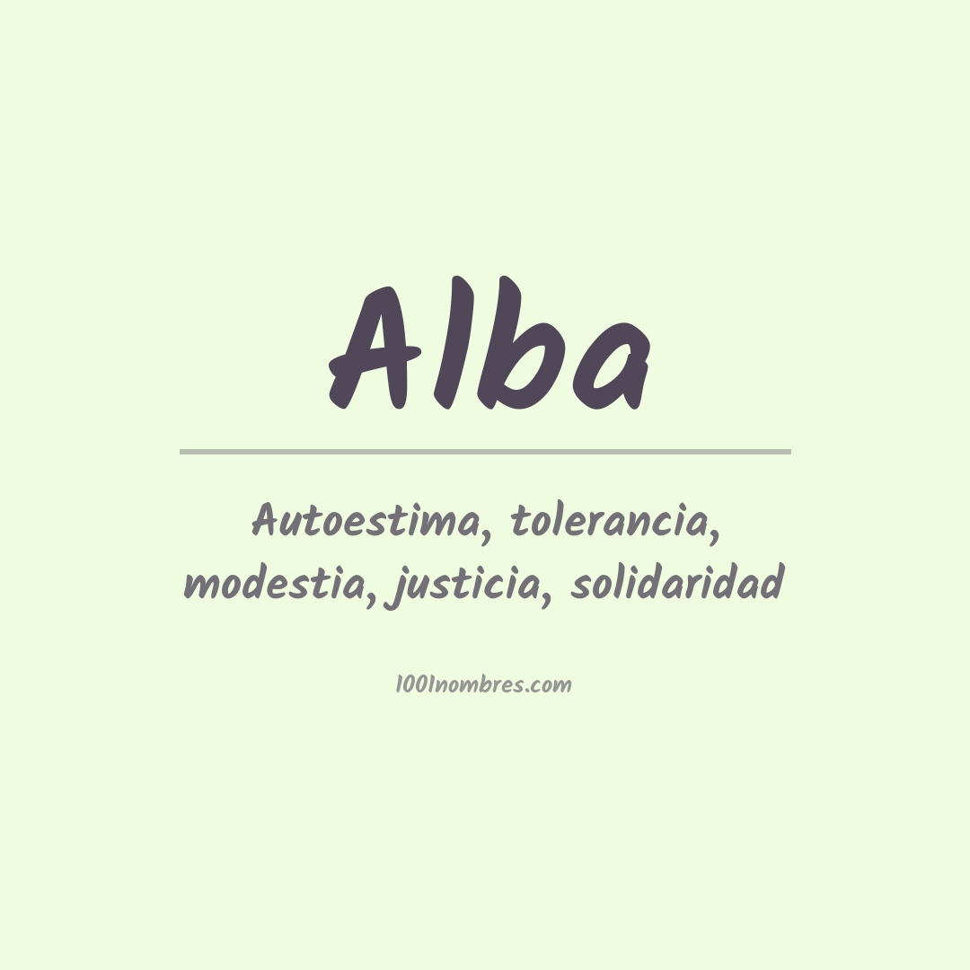 Significado del nombre Alba