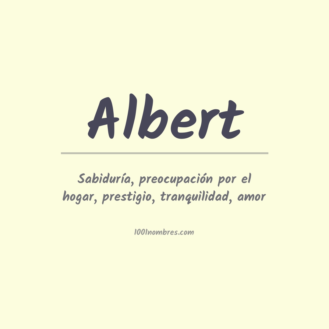 Significado del nombre Albert