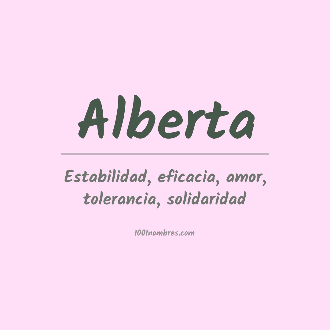 Significado del nombre Alberta