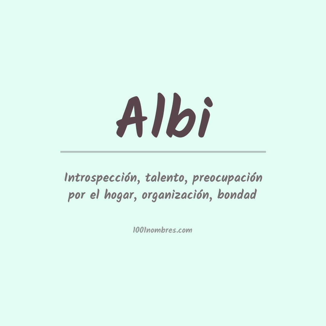 Significado del nombre Albi