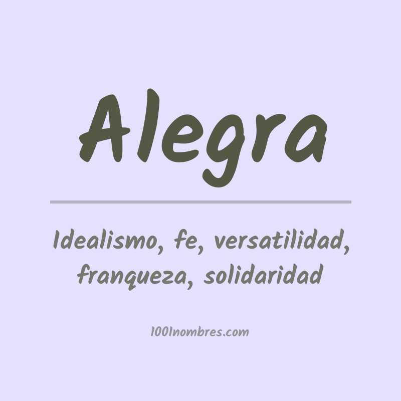 Significado del nombre Alegra