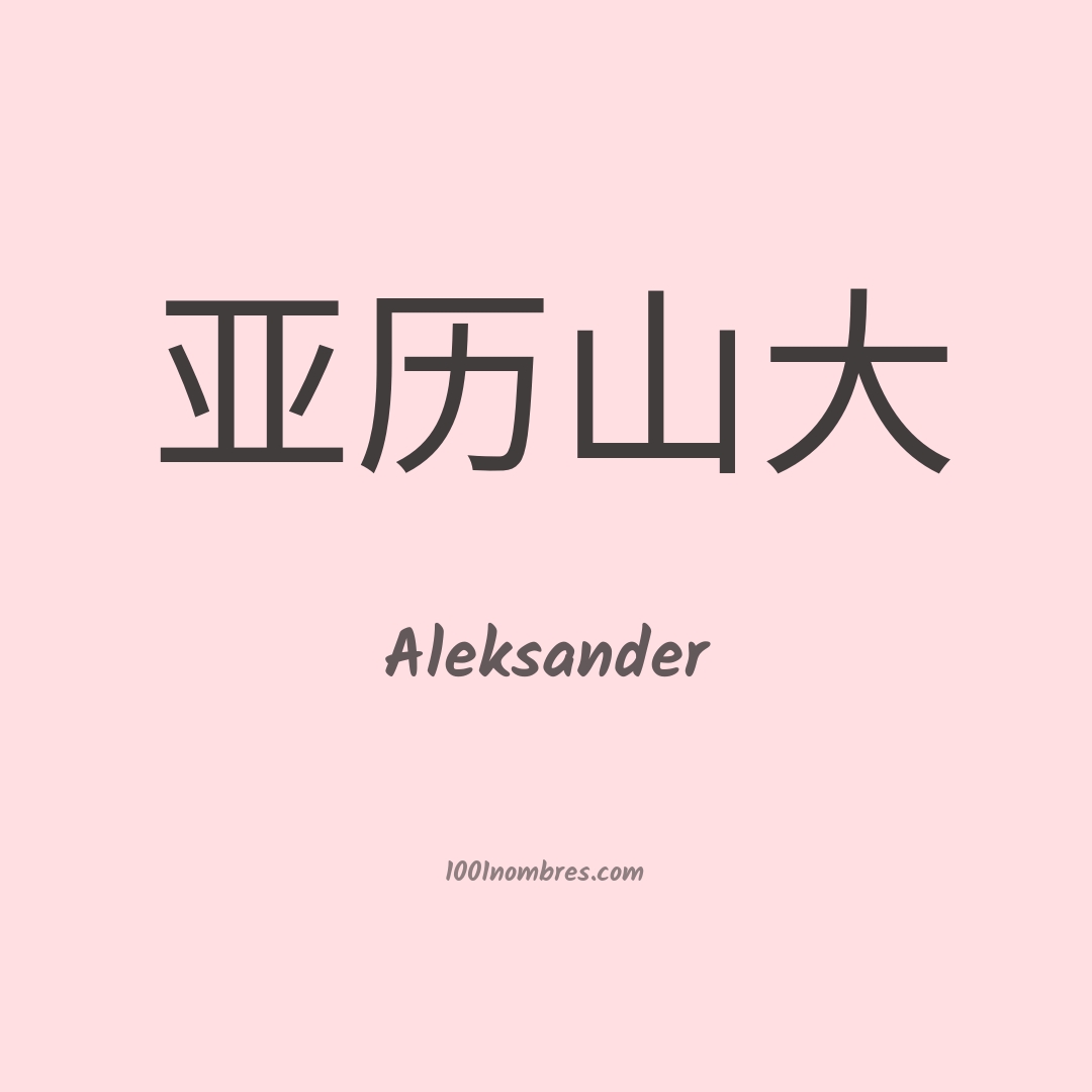 Aleksander en chino Aleksander en chino