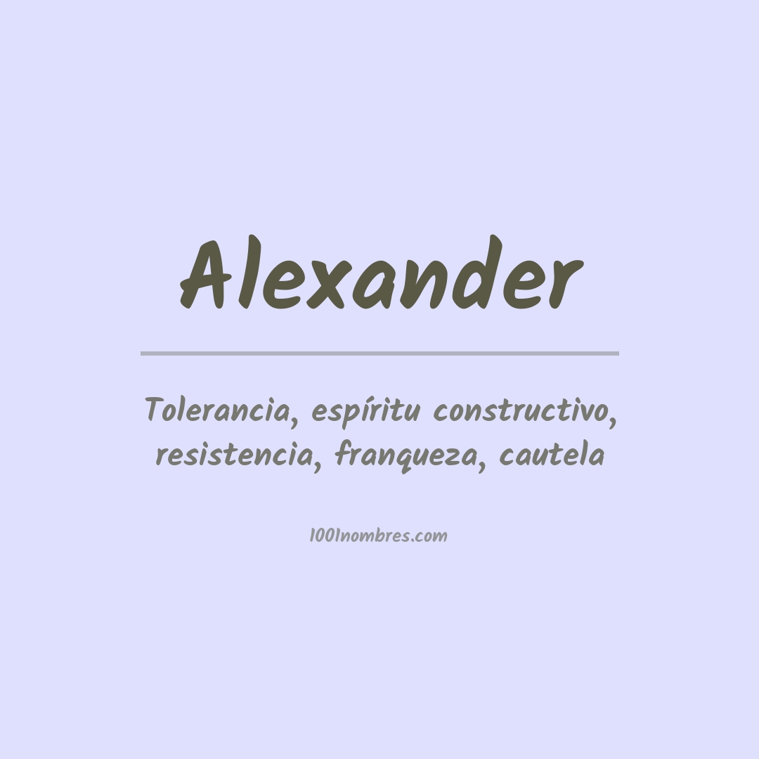 Significado del nombre Alexander