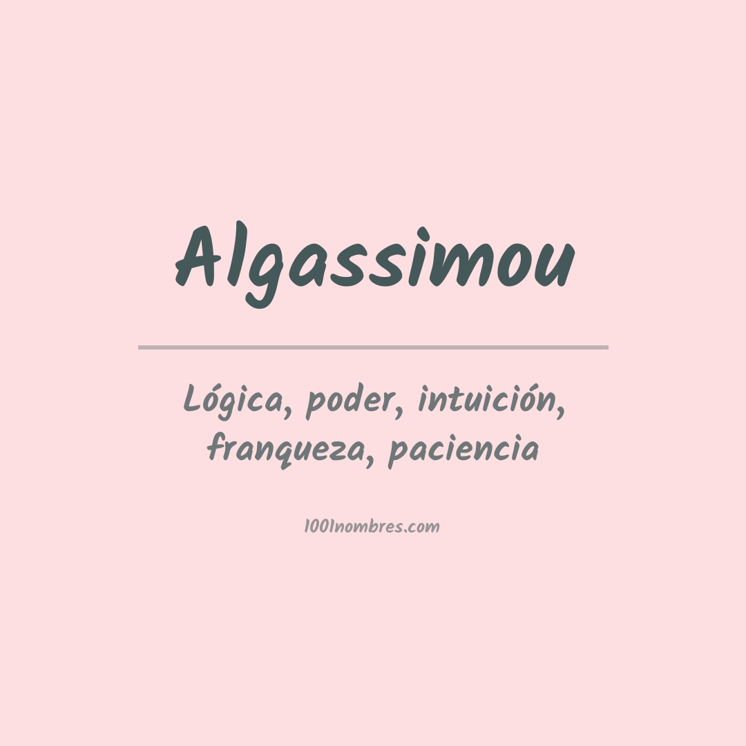 Significado del nombre Algassimou Significado del nombre Algassimou