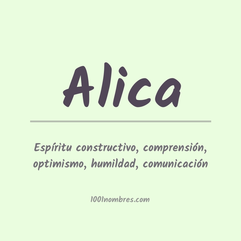 Significado del nombre Alica