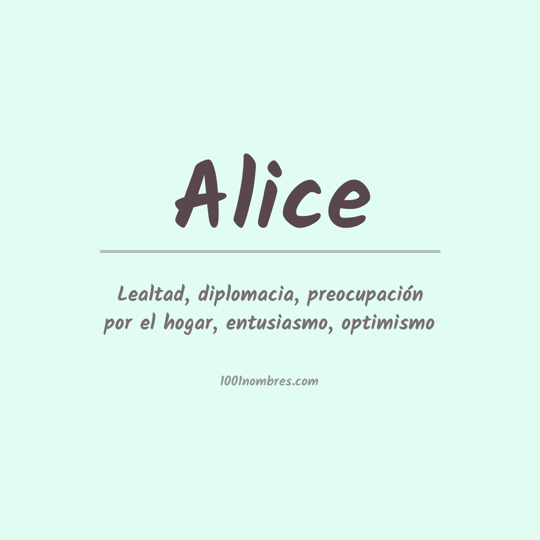 Significado del nombre Alice