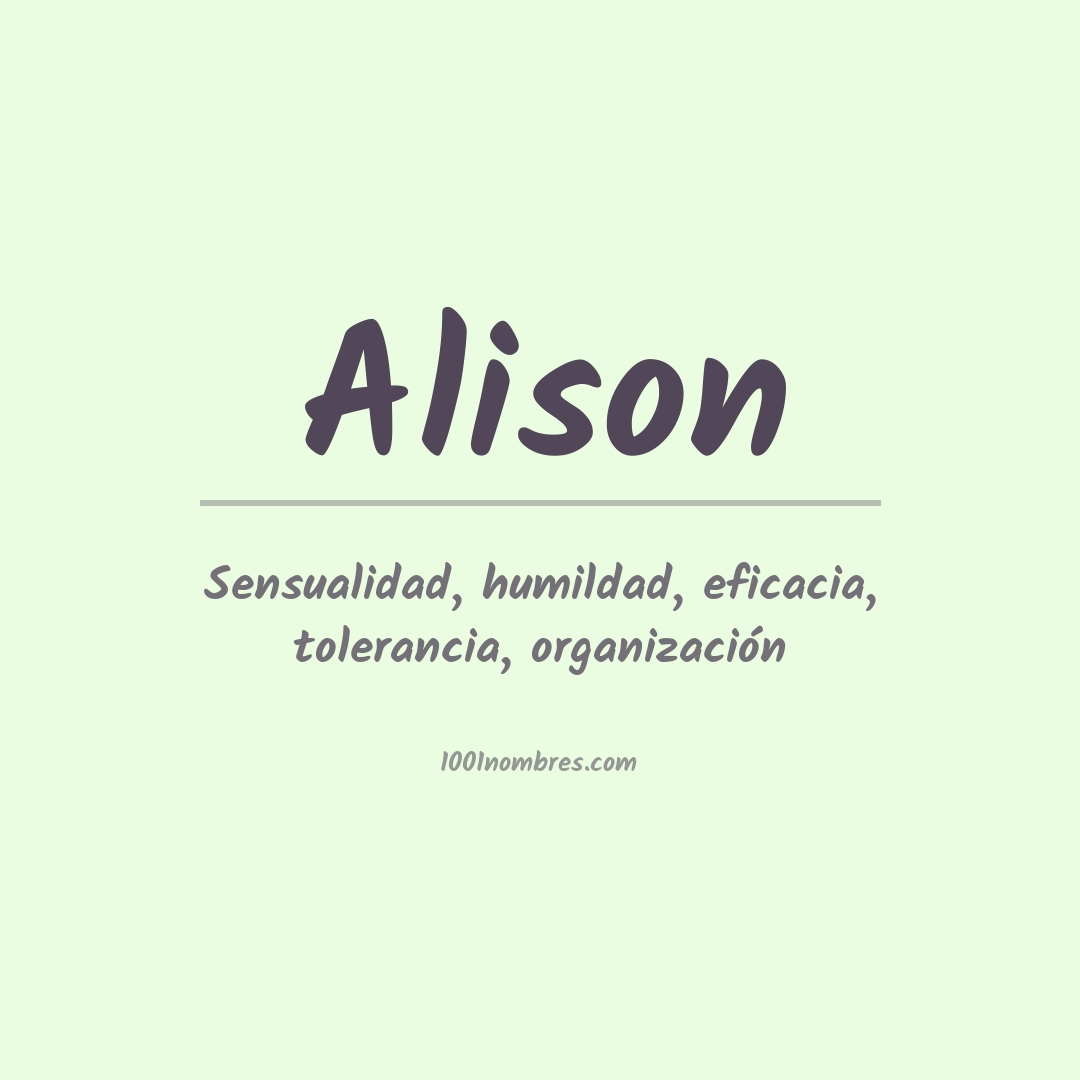 Significado del nombre Alison