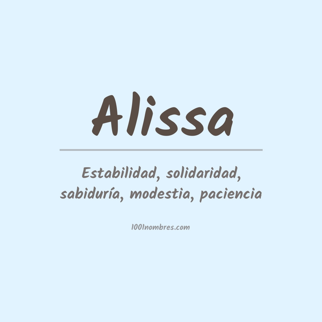 Significado del nombre Alissa