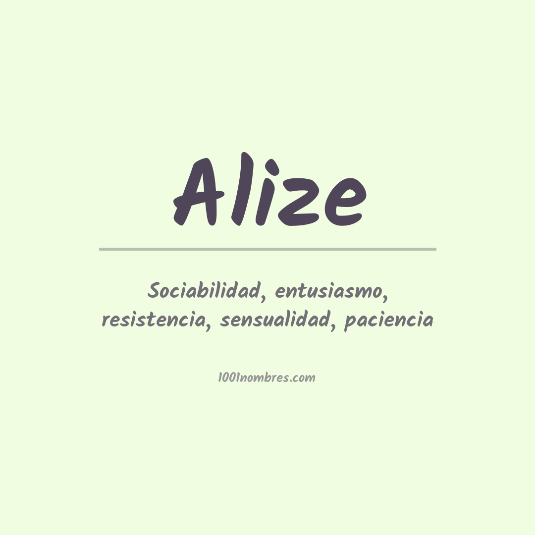 Significado del nombre Alize