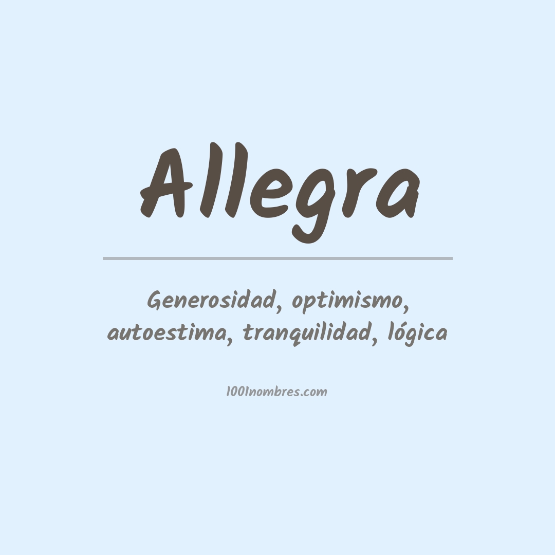 Significado del nombre Allegra