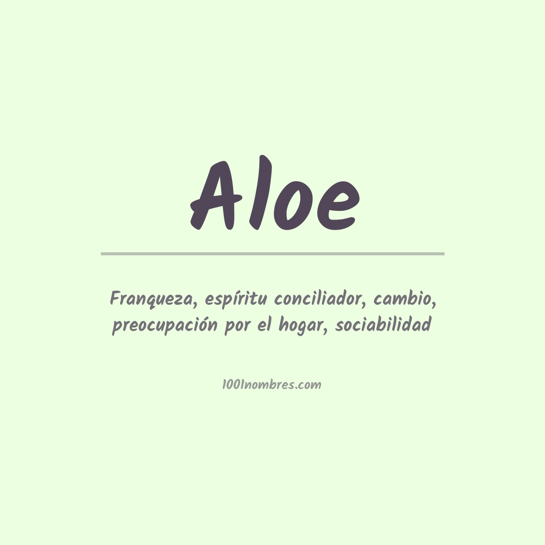 Significado del nombre Aloe