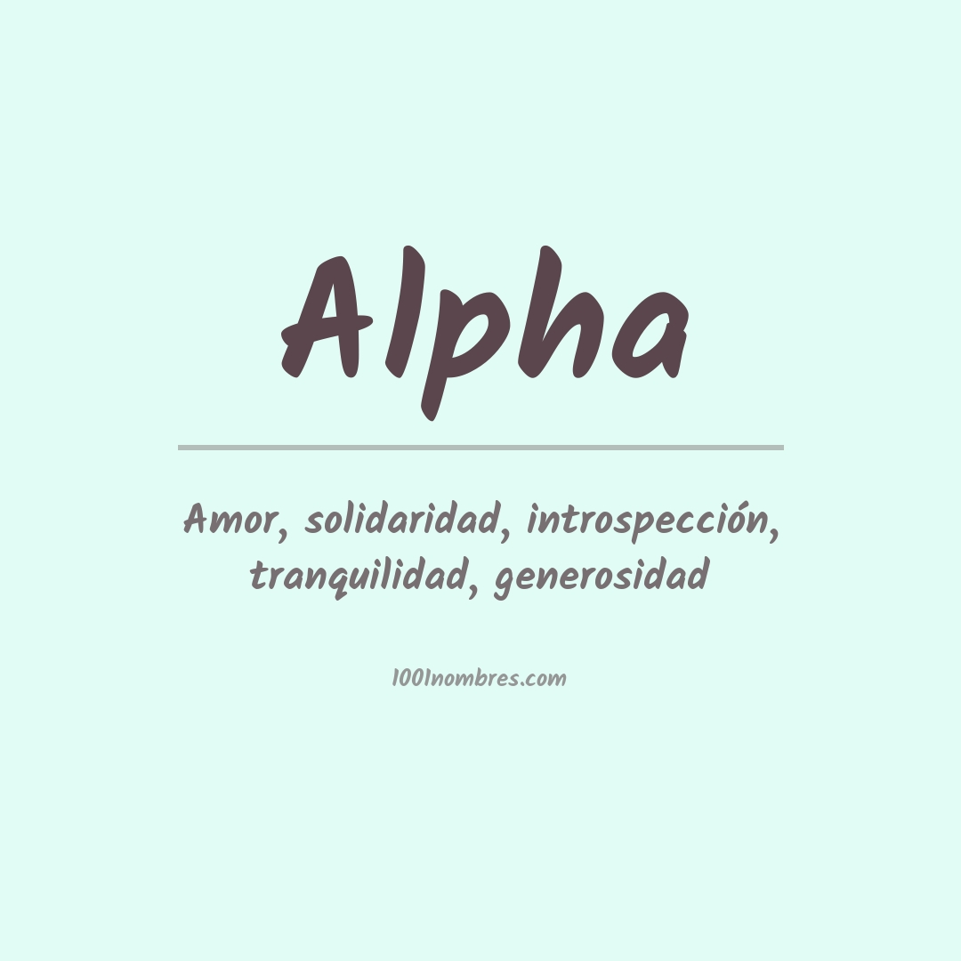 Significado del nombre Alpha