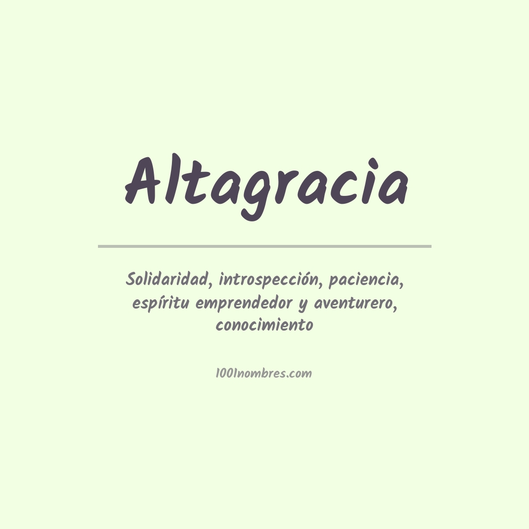 Significado del nombre Altagracia