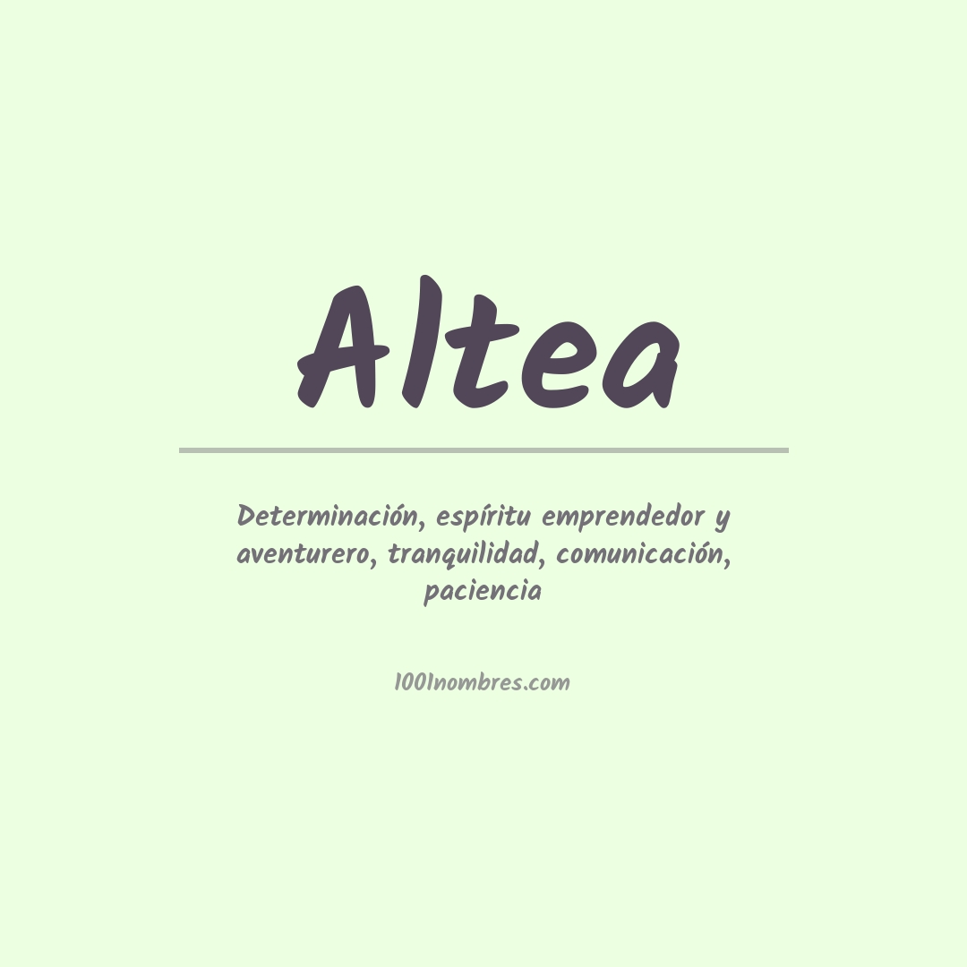 Significado del nombre Altea