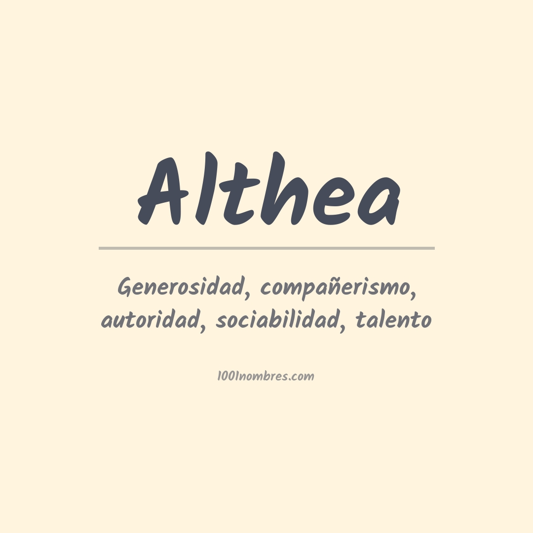 Significado del nombre Althea