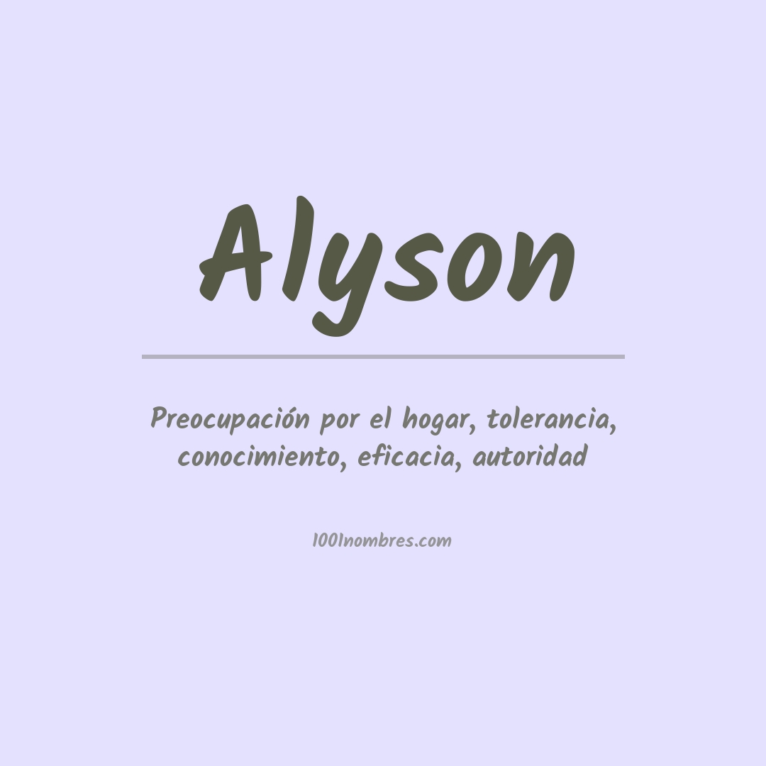 Significado del nombre Alyson