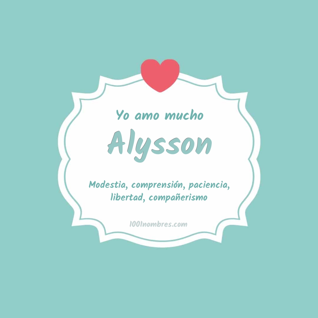 Yo amo mucho Alysson