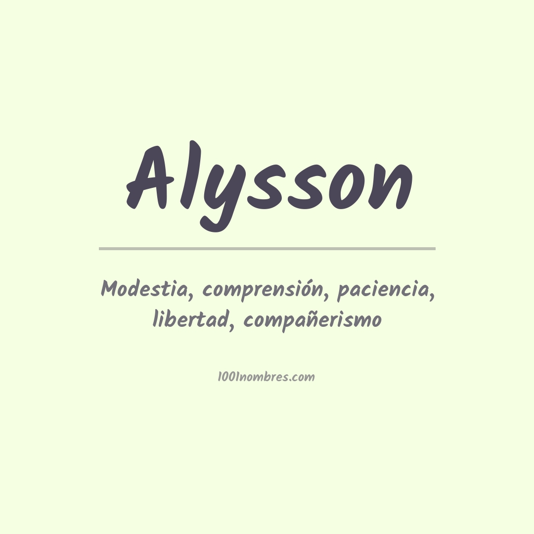 Significado del nombre Alysson
