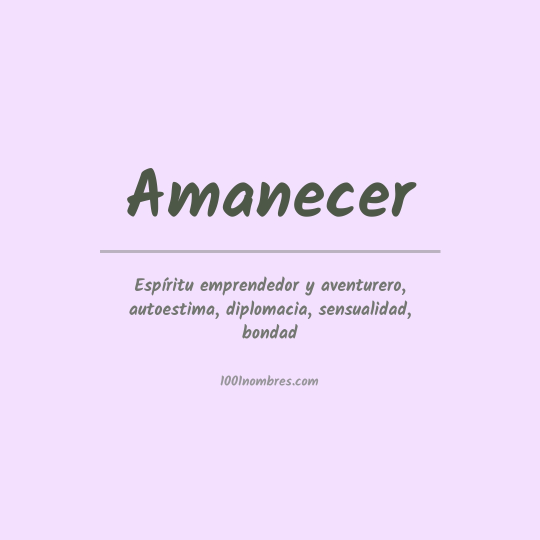 Significado del nombre Amanecer Significado del nombre Amanecer