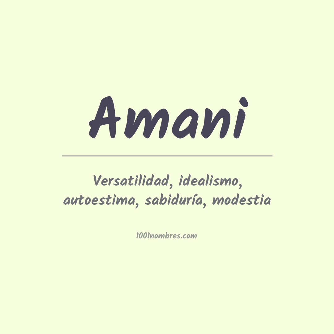 Significado del nombre Amani