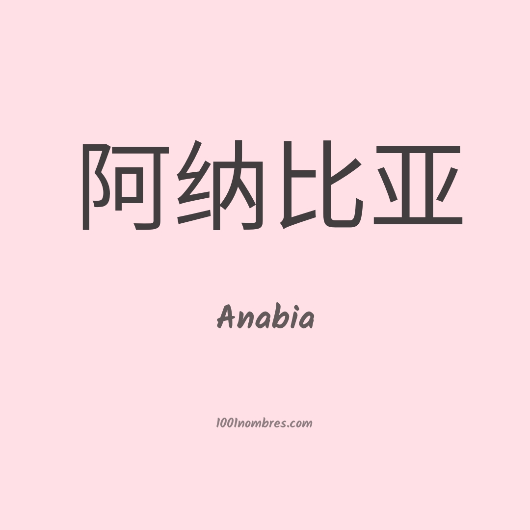 Anabia en chino