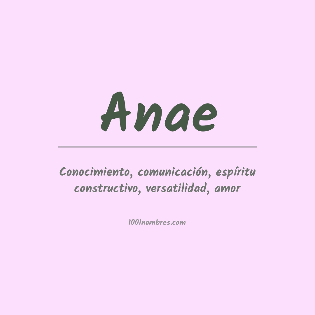 Significado del nombre Anae