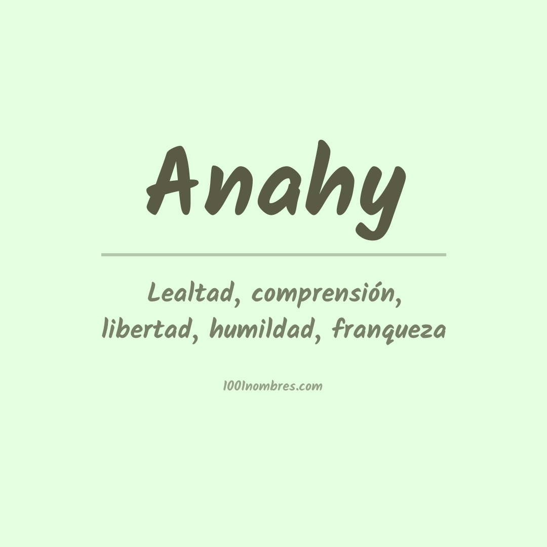 Significado del nombre Anahy