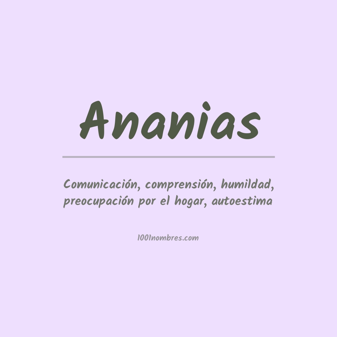 Significado del nombre Ananias
