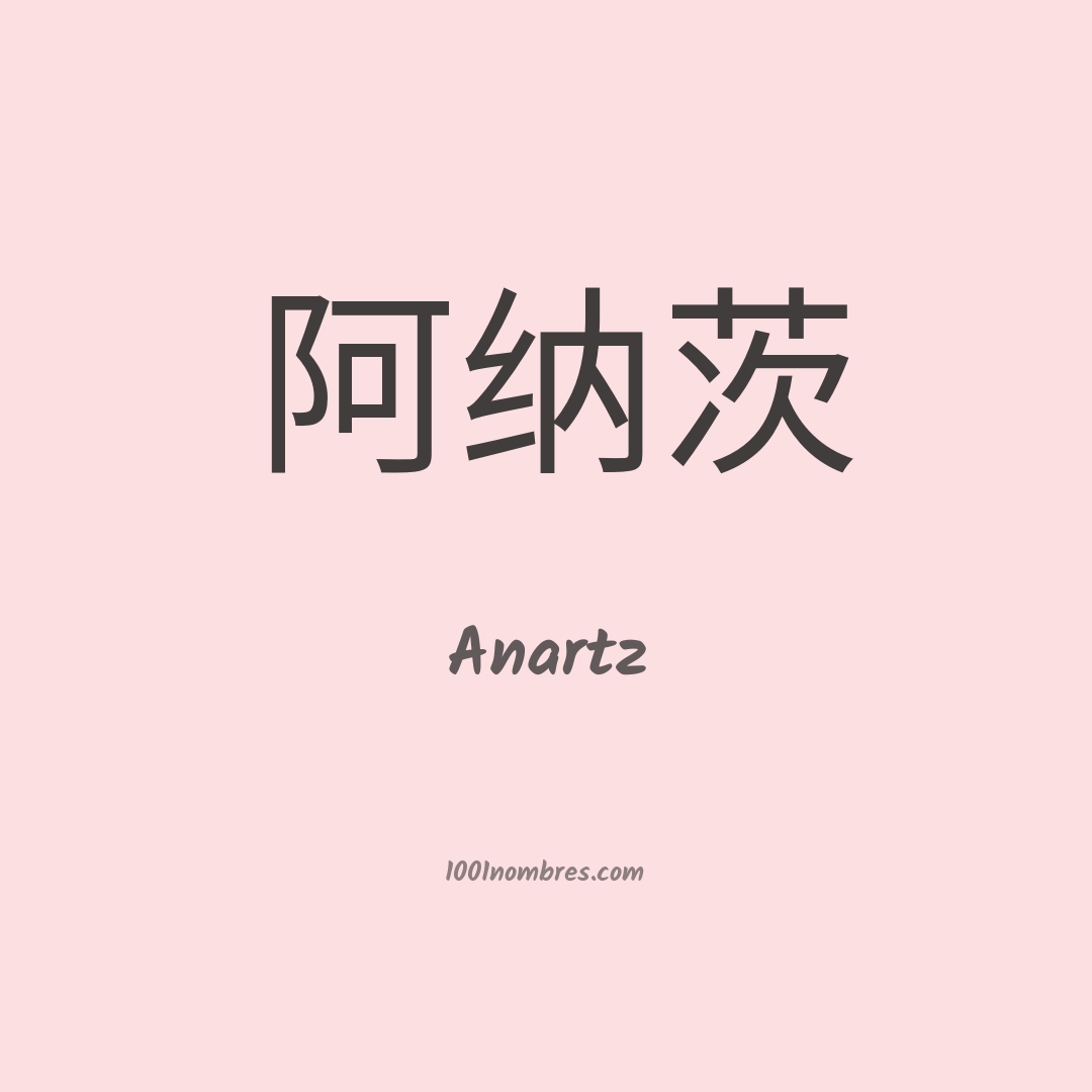 Anartz en chino Anartz en chino