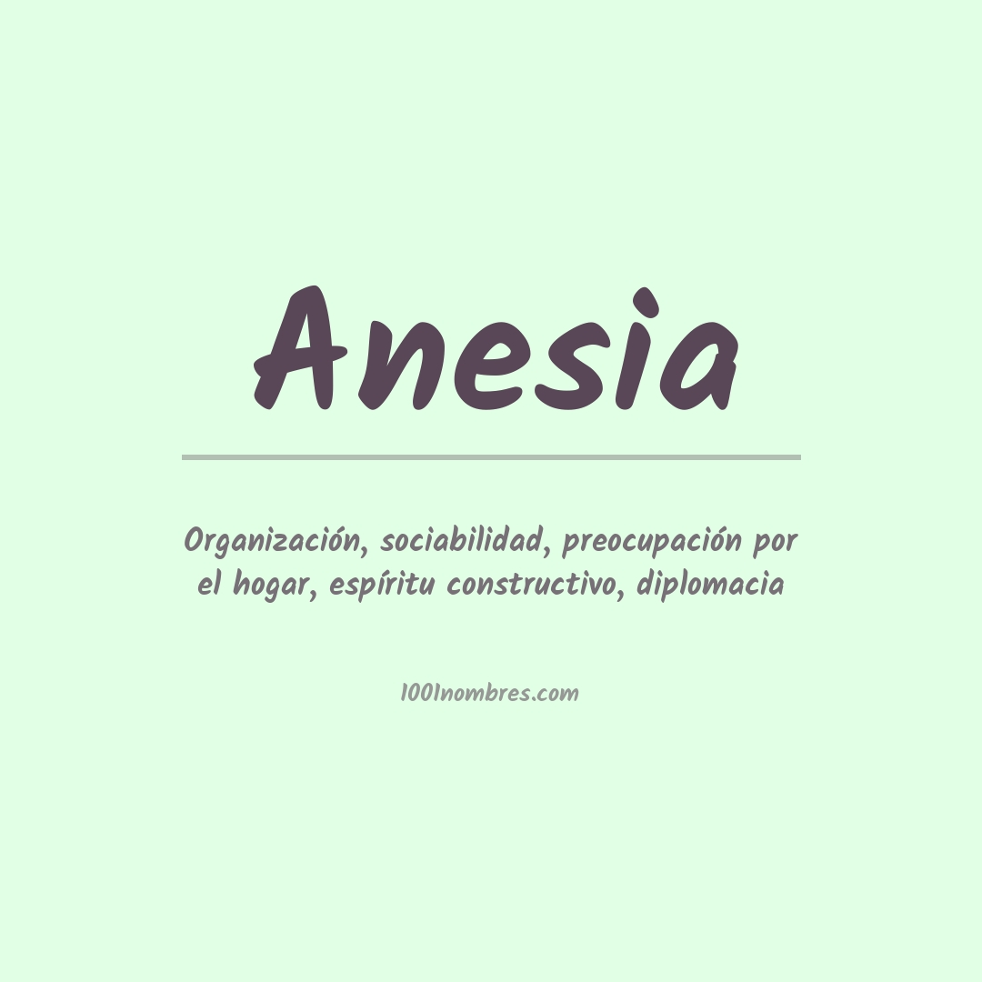 Significado del nombre Anesia